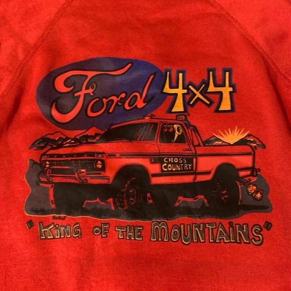 Vintage 80s Ford f100 4x4 Off Road King Crewneck  Sweatshirt  Men's Medium RARE - Picture 2 of 3